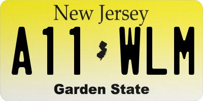 NJ license plate A11WLM