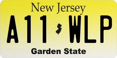 NJ license plate A11WLP
