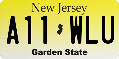 NJ license plate A11WLU