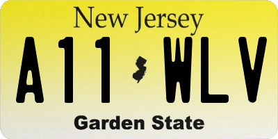 NJ license plate A11WLV