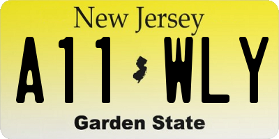 NJ license plate A11WLY