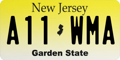 NJ license plate A11WMA
