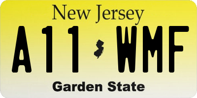 NJ license plate A11WMF