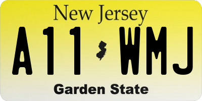 NJ license plate A11WMJ