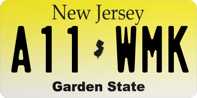 NJ license plate A11WMK