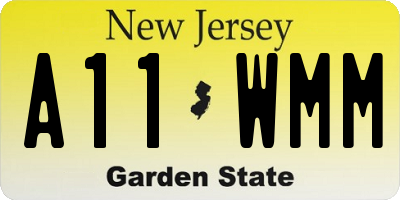 NJ license plate A11WMM