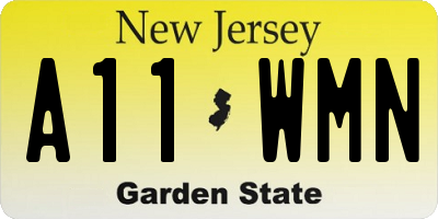 NJ license plate A11WMN
