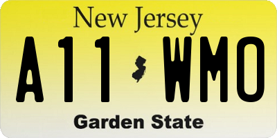 NJ license plate A11WMO