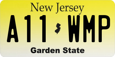 NJ license plate A11WMP