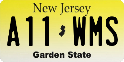 NJ license plate A11WMS