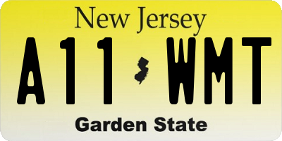 NJ license plate A11WMT