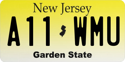 NJ license plate A11WMU