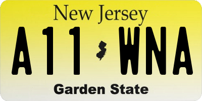 NJ license plate A11WNA