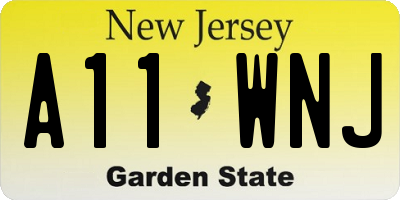 NJ license plate A11WNJ
