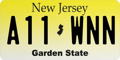 NJ license plate A11WNN