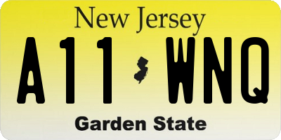 NJ license plate A11WNQ