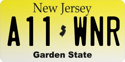 NJ license plate A11WNR