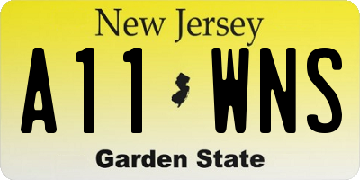 NJ license plate A11WNS