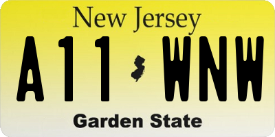 NJ license plate A11WNW