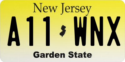 NJ license plate A11WNX