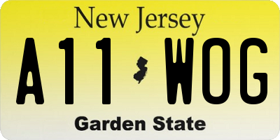 NJ license plate A11WOG
