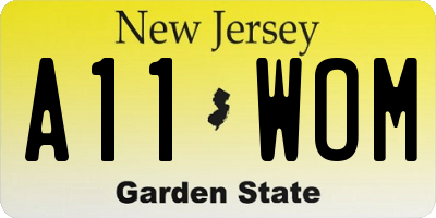 NJ license plate A11WOM