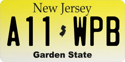NJ license plate A11WPB