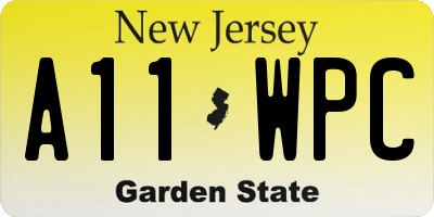 NJ license plate A11WPC
