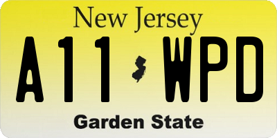 NJ license plate A11WPD