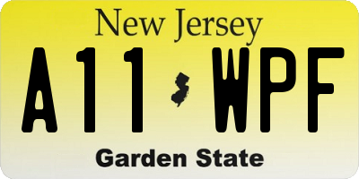 NJ license plate A11WPF