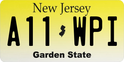 NJ license plate A11WPI