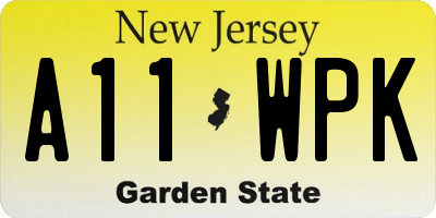 NJ license plate A11WPK