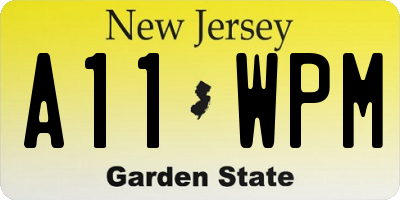 NJ license plate A11WPM