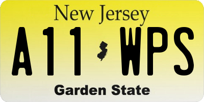 NJ license plate A11WPS