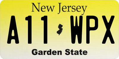 NJ license plate A11WPX