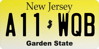 NJ license plate A11WQB