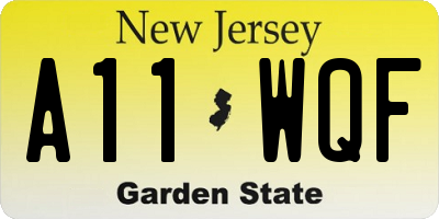 NJ license plate A11WQF