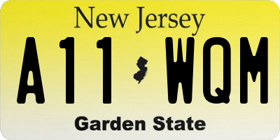 NJ license plate A11WQM