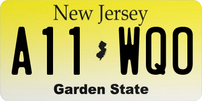 NJ license plate A11WQO