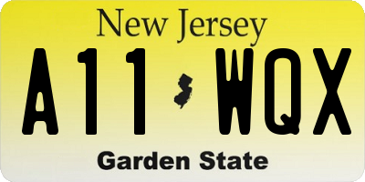 NJ license plate A11WQX
