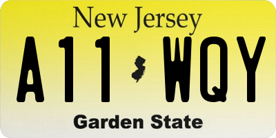 NJ license plate A11WQY