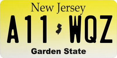 NJ license plate A11WQZ
