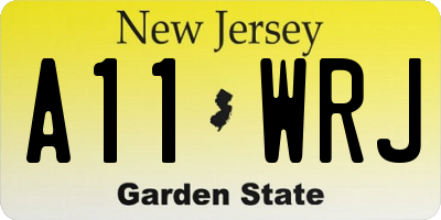 NJ license plate A11WRJ