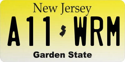 NJ license plate A11WRM