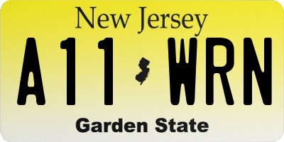 NJ license plate A11WRN