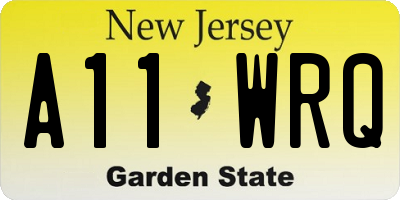 NJ license plate A11WRQ