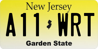NJ license plate A11WRT