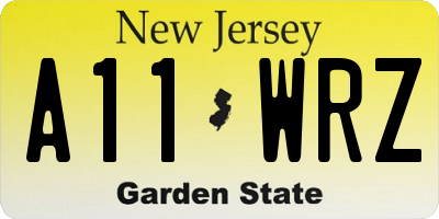 NJ license plate A11WRZ