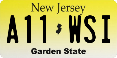 NJ license plate A11WSI