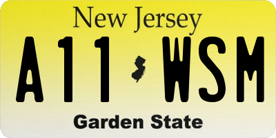 NJ license plate A11WSM